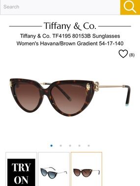 Tiffany & Co. Round Tortoiseshell Sunglasses with Brown Lenses